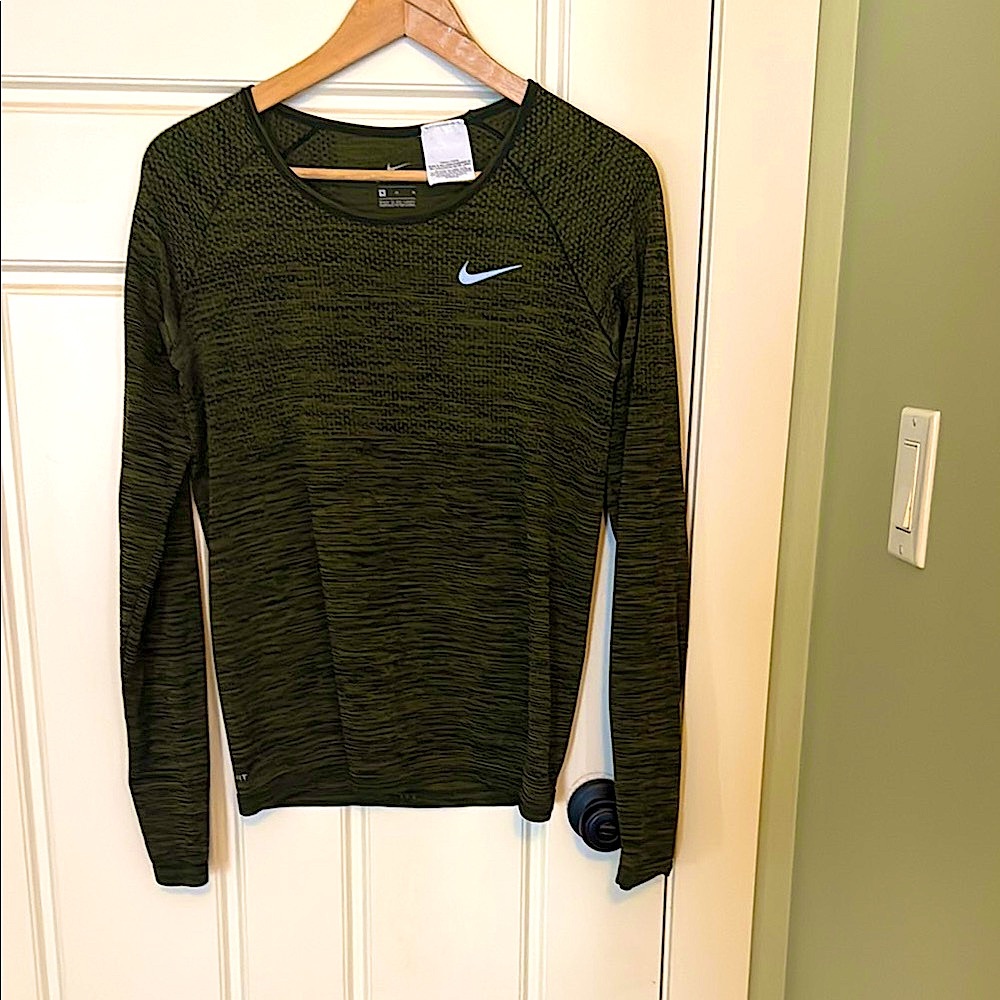 Nike Army Green Long Sleeve Top